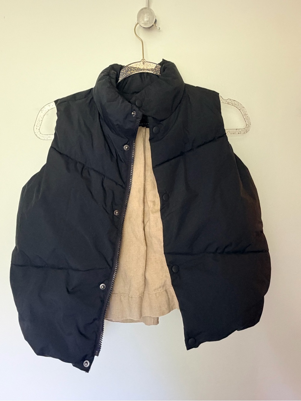 Zara girls Black Puffer Vest + linen pants